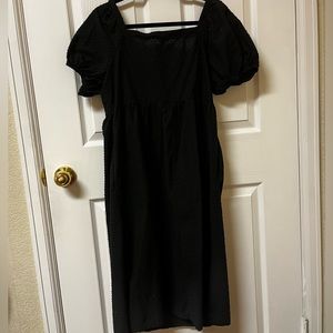 Black babydoll, knee length dress